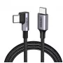 Ugreen USB-C (recto) / USB-C (acodado) PD QC 60W 3A 0,5 m US255 (gris)