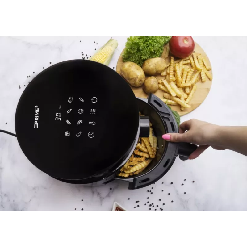 Freidora de aire PRIME3 SAF31 – 2,5 L, 1200 W, freidora de aire sin aceite, negra