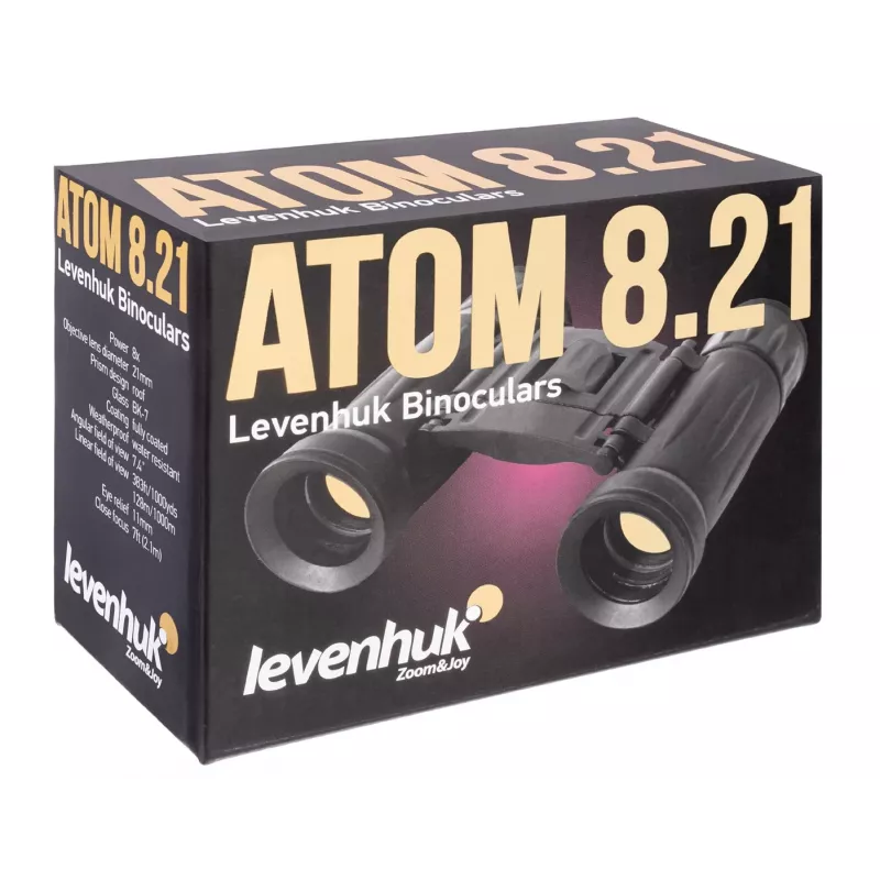 Prismáticos Levenhuk Atom 8x21 Prisma de tejado Negro Aumento 8x