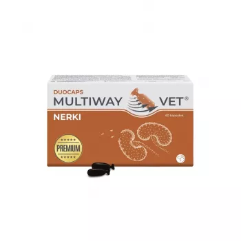 Cápsulas de complemento alimenticio JM Sante Multiway Vet Duocaps Kidneys para perros y gatos, 60 uds., envase de cartón de 150 g