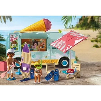PLAYMOBIL set de juego Eiswagen & Surfshop 71904 con figuras