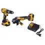 Set combinado para herramientas eléctricas DeWALT DCK2080P2T-QW — 18V Li‑Ion 5Ah (2x), amoladora angular DCG405, taladro atornillador, rosca de plato de lijado M14, maletín de transporte
