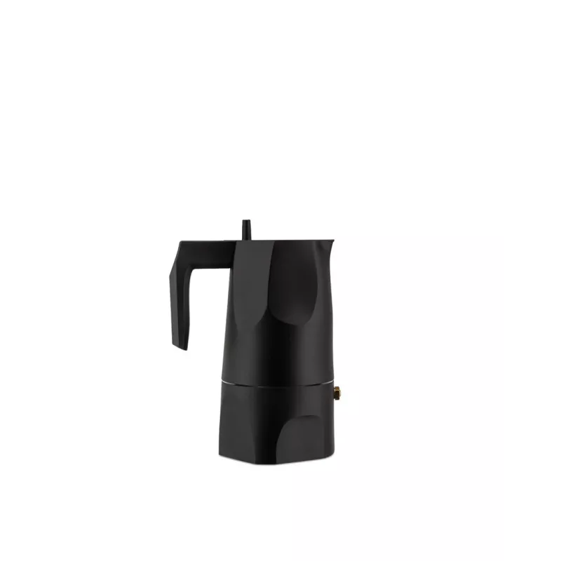 Cafetera espresso Alessi MT18/3 Ossidiana, acero inoxidable, aluminio, 3,5 x 18,5 x 40,5 cm