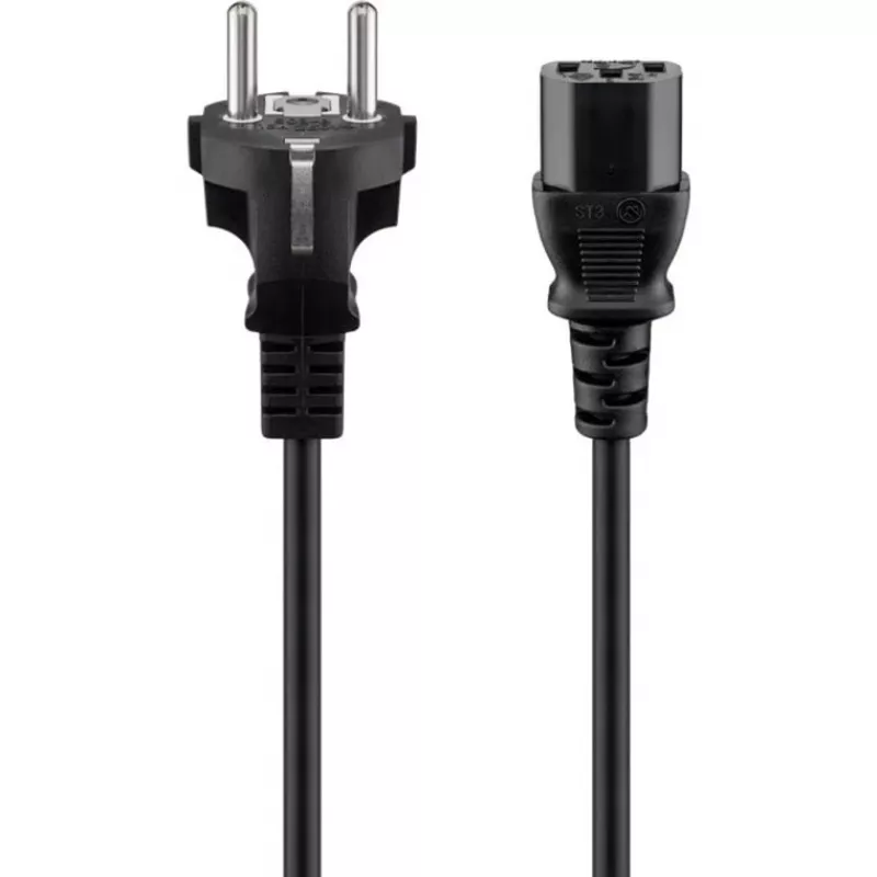 Wentronic Goobay Cable de conexión para aparatos, 1,5 m, Negro - Tipo F (Tipo F, CEE 7/7) > Conector hembra C13 (conexión de aparato) (68605)