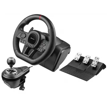 Tracer SimRacer Manual Gearbox 6en1 volante con pedales y palanca de cambios, PC/PS4/PS3/Xbox One/Xbox 360/Switch