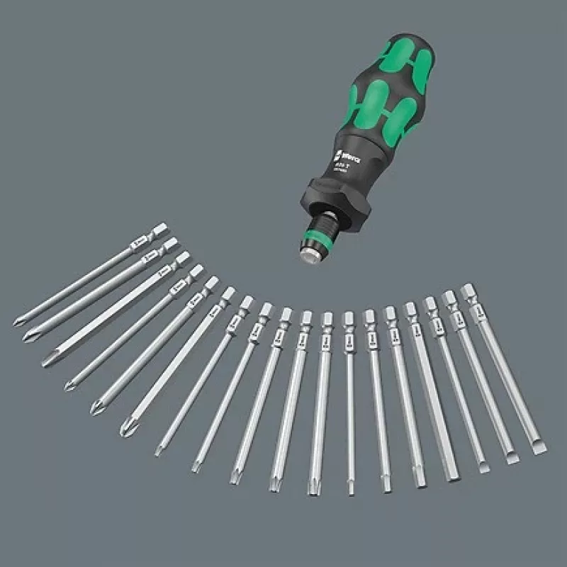 Wera 826 T Kraftform Turbo Destornillador portapuntas con Rapidaptor, 1/4 de pulgada