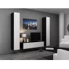 Conjunto de armarios de salón Cama VIGO 9 negro/blanco brillante