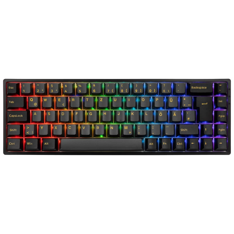 Teclado gaming inalámbrico AKKO 3068B Plus Negro&Dorado, mecánico, RGB - V3 Cream Amarillo, ISO (DE), negro