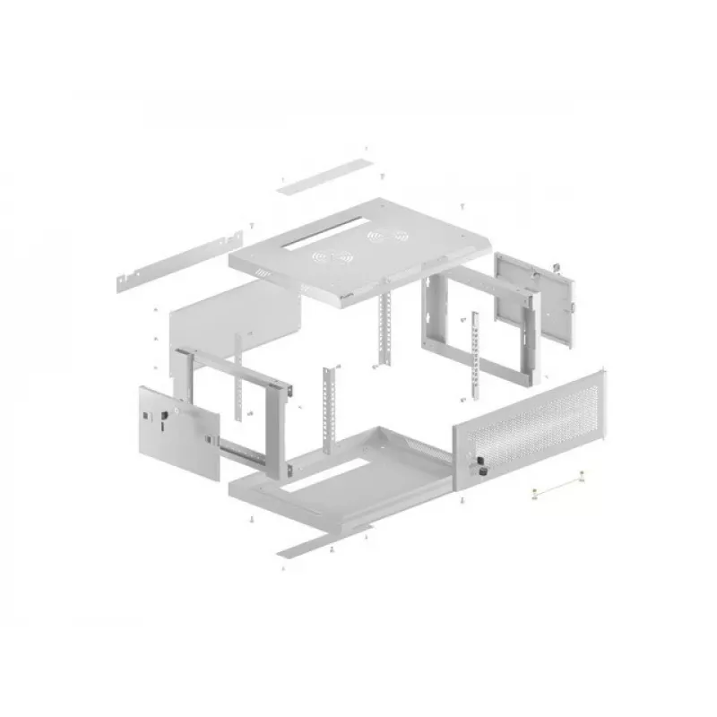 Armario rack LANBERG WF01-6404-23S 19 pulgadas 4U gris con puertas perforadas