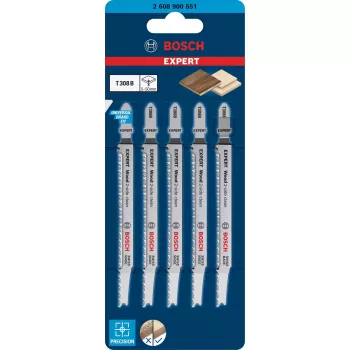 Bosch 2 608 900 551 Hoja de sierra de calar/caladora/sable hoja de sierra de calar madera acero al carbono (HCS) 5 uds.