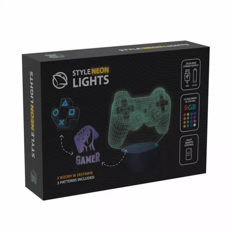 Lámpara LED de mesa MANTA SNL122RGB decoración de luz RGB 3D, RGB con cambio de color, alimentación USB