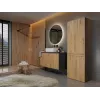 Armario de almacenamiento de baño Topeshop NEL 2K DD ANT/ART KP grafito, roble