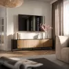 Mueble RTV Cama MERCI 200 x 40 x 54 cm negro/roble artisan