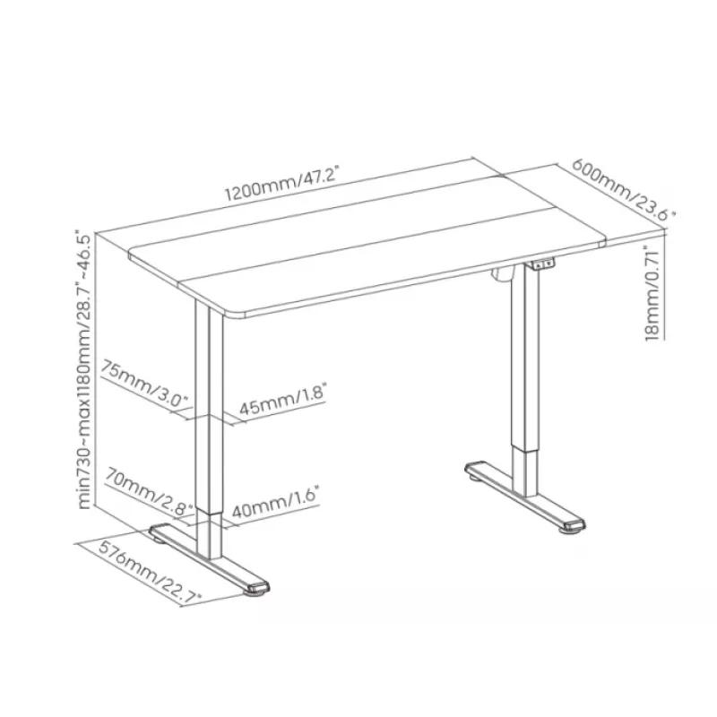 Mesa regulable en altura Up Up Frigg Negro