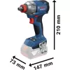 Atornillador de impacto Bosch GDX 18V-285 solo C — 18V a batería, 285 Nm de par