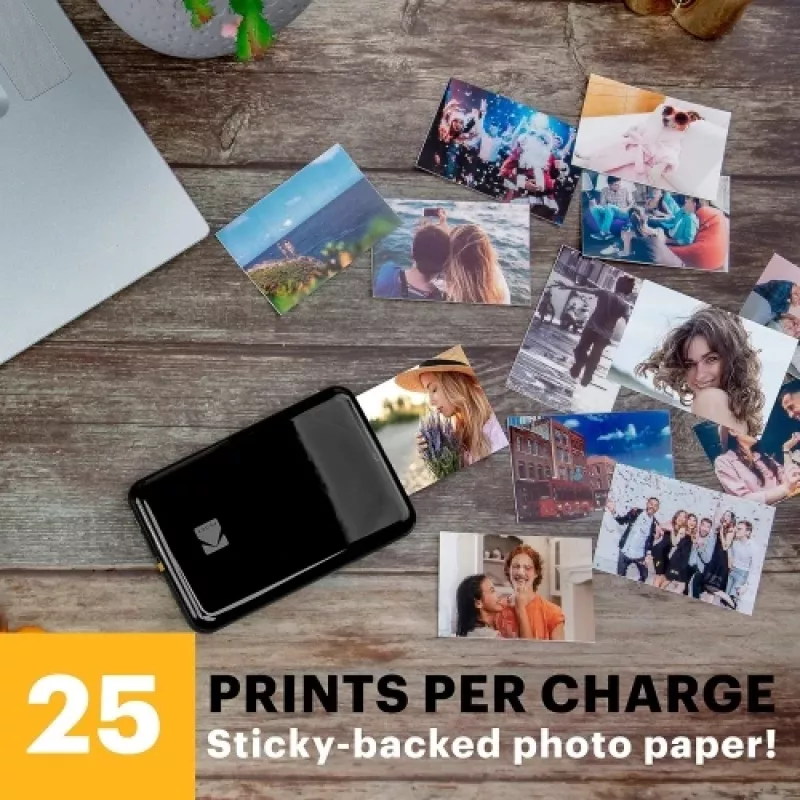Impresora fotográfica instantánea móvil Kodak STEP Color ZINK 2x3'' 1 ppm, Bluetooth, Negro