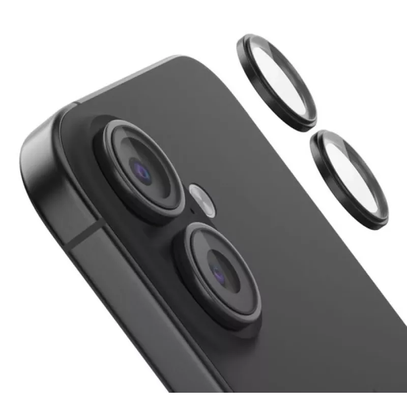 Protector de lente de cámara de vidrio templado Belkin OVA181HQBK para iPhone 16 / 16 Plus, pack de 2