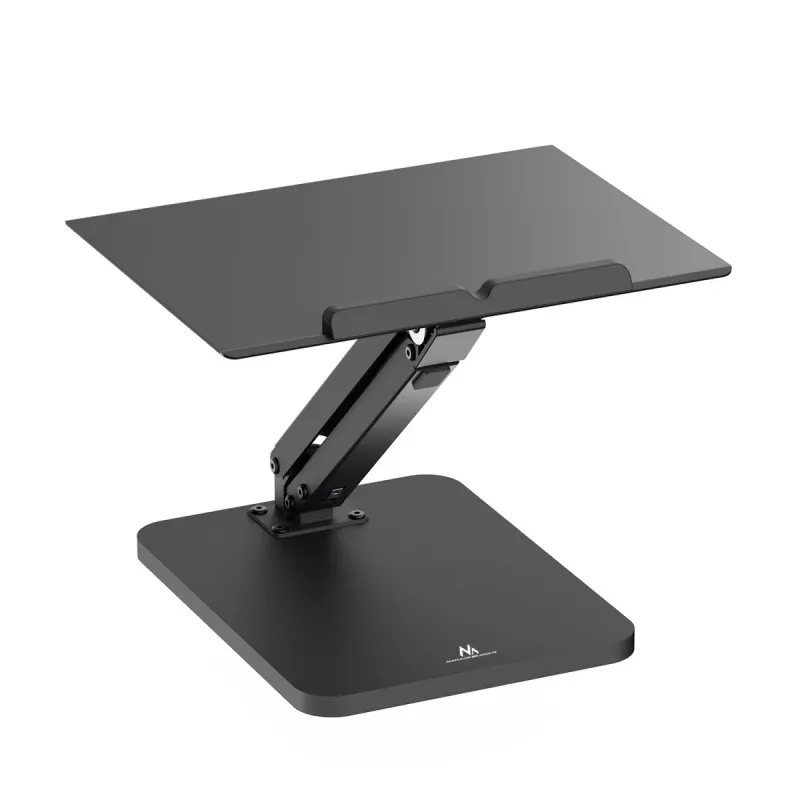 Soporte de escritorio Maclean para monitor o portátil, pistón de gas, para trabajar de pie y sentado, negro, MC-493