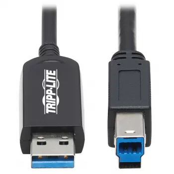 Eaton Tripp Lite Serie cable de fibra óptica activo (AOC) USB 3.2 Gen 1 plenum certificado - A/B M/M, negro, 20 m - cable USB - USB Type-A (M) a USB Type-B (M) - USB 3.2 Gen 1 - 20,0 m - P
