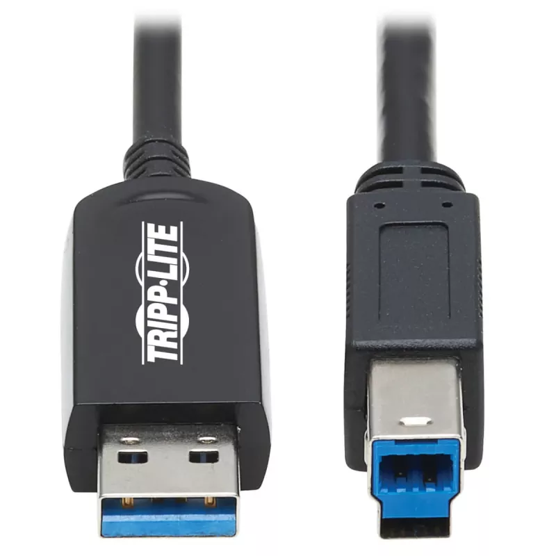 Eaton Tripp Lite Serie cable de fibra óptica activo (AOC) USB 3.2 Gen 1 plenum certificado - A/B M/M, negro, 20 m - cable USB - USB Type-A (M) a USB Type-B (M) - USB 3.2 Gen 1 - 20,0 m - P