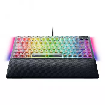 Teclado mecánico gaming hot-swappable Razer | BlackWidow V4 75% | Teclado gaming | Con cable | US | Phantom White Edition | USB Type-C | Razer Mechani