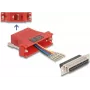 D-Sub de 25 polos conector hembra a RJ12 conector hembra kit de montaje, DELOCK, rojo