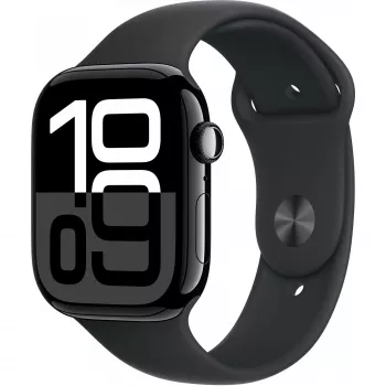 Apple Watch Series 10 carcasa de aluminio GPS + Cellular 46 mm Diamond correa deportiva negra M/L