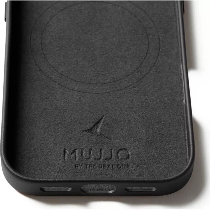 Mujjo Full Leather Case MagSafe funda para iPhone 17 negro