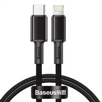 Baseus cable trenzado de alta densidad Type-C a Lightning, PD, 20W, 1m (negro)