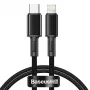 Baseus cable trenzado de alta densidad Type-C a Lightning, PD, 20W, 1m (negro)
