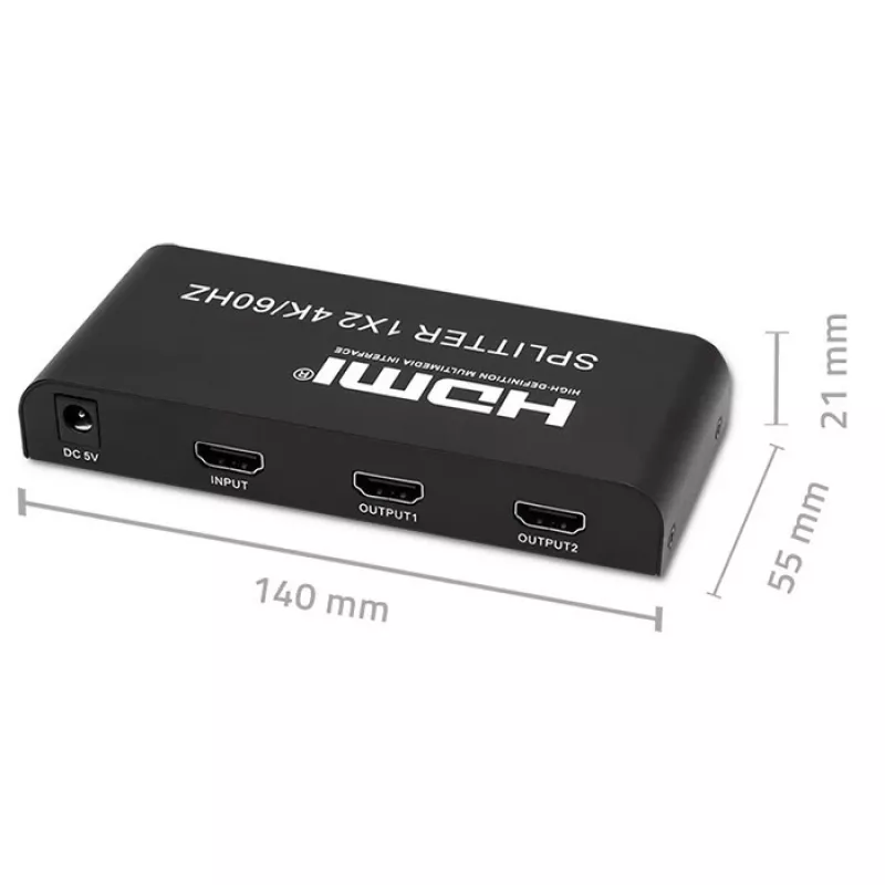 Qoltec 51797 Splitter HDMI activo 2 x HDMI 4K x 2K | 6 Gb/s | 60 Hz