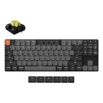 Teclado mecánico Keychron K1X-A4 80 % QWERTY inglés, USB + Bluetooth, 87 teclas, retroiluminación LED, gris
