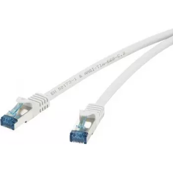 Cable de red Renkforce RJ45 CAT 6a S/FTP 0,25 m gris