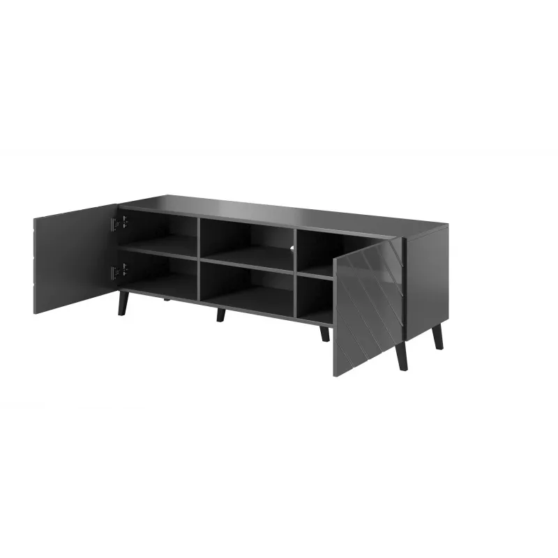 Mueble RTV ABETO 150x42x52 grafito/brillante