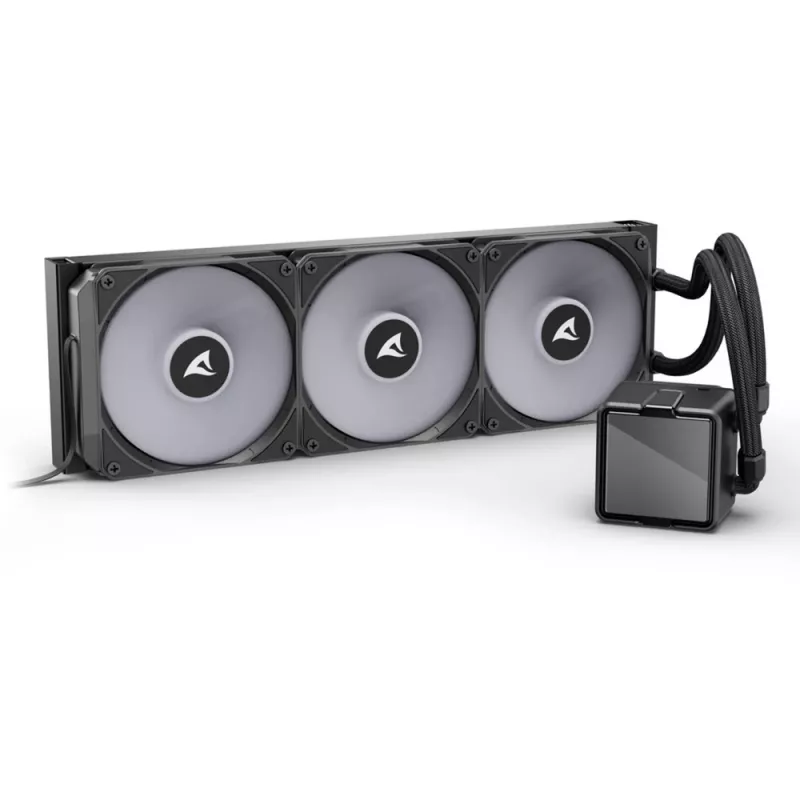 Refrigeración líquida todo en uno para CPU Sharkoon S100 ARGB – radiador de 360 mm, negro
