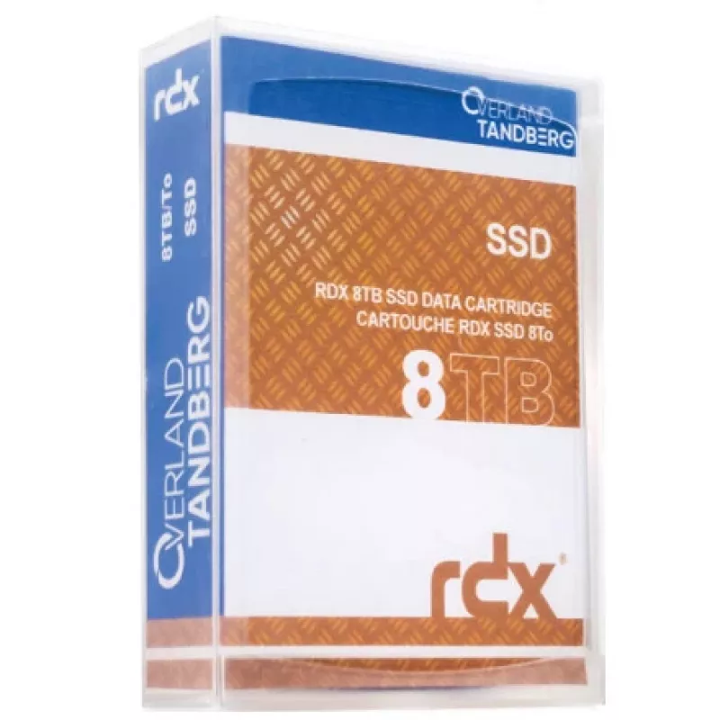 Cartucho RDX Overland-Tandberg 8 TB SSD, medio RDX, 87×119×23 mm, negro