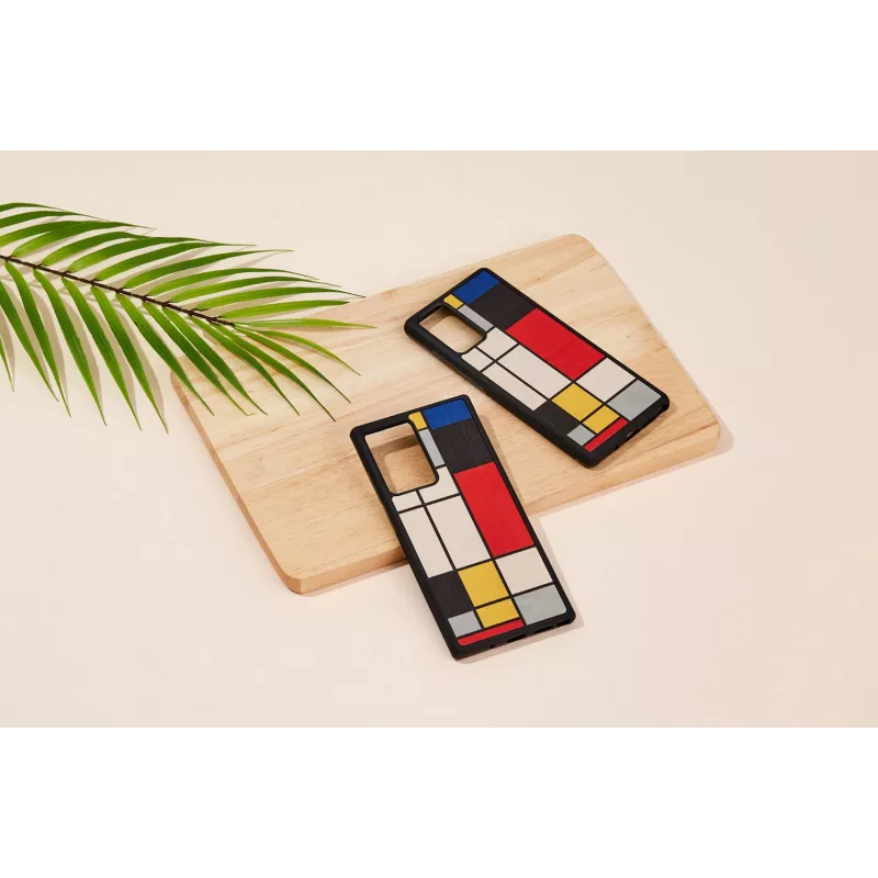 Funda protectora de madera Man and Wood Galaxy Note 20 Mondrian Wood negro