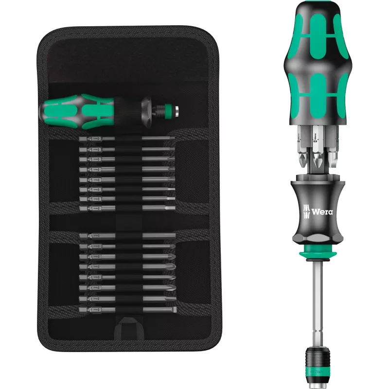 Wera Kraftform Kompakt 25 juego de destornillador con puntas, 7 uds., negro/verde