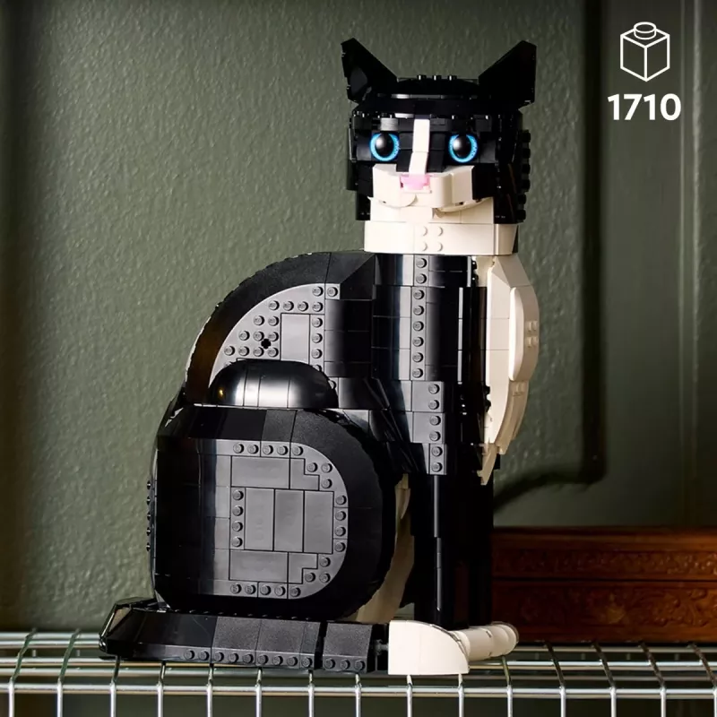 Set LEGO Ideas 21349 Tuxedo Cat set de construcción — modelo de ladrillos coleccionable, pieza de exposición