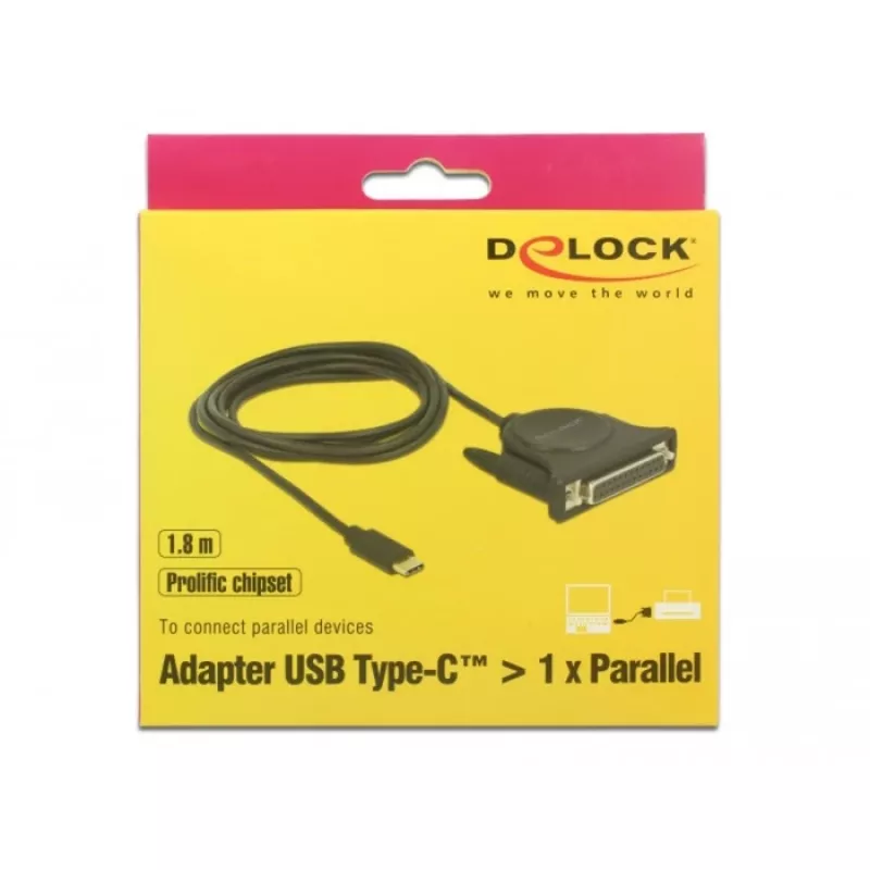 Cable paralelo DeLOCK 62980 negro 1,8 m