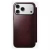Funda para móvil Nomad Modern Leather Folio para iPhone 17 Pro Max — cuero, TPU, PC, aluminio, burdeos, 16 cm (6,3