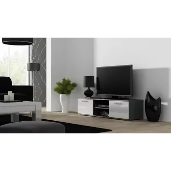 Soporte de TV Cama SOHO 140 gris/blanco brillante