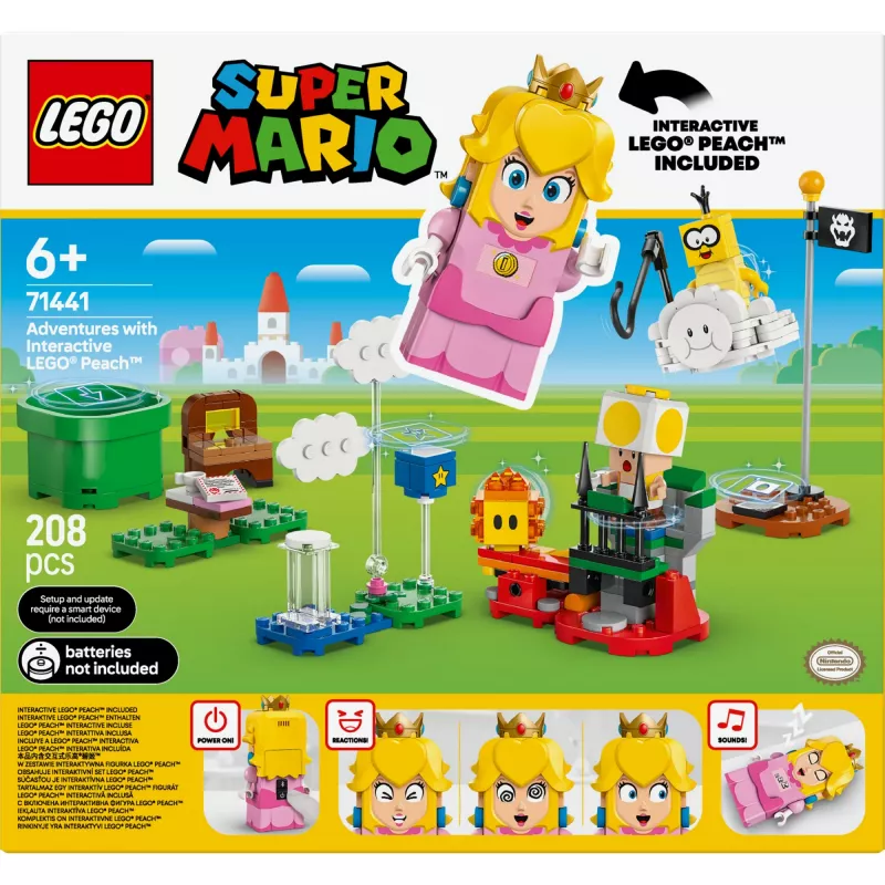 Juguete de construcción LEGO 71441 Super Mario set de figura interactiva de LEGO Peach, compatible con el sistema LEGO