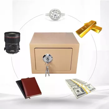 Caja de llaves Extralink S-404 home office oro — caja fuerte de llaves para pared, caja de llaves compacta