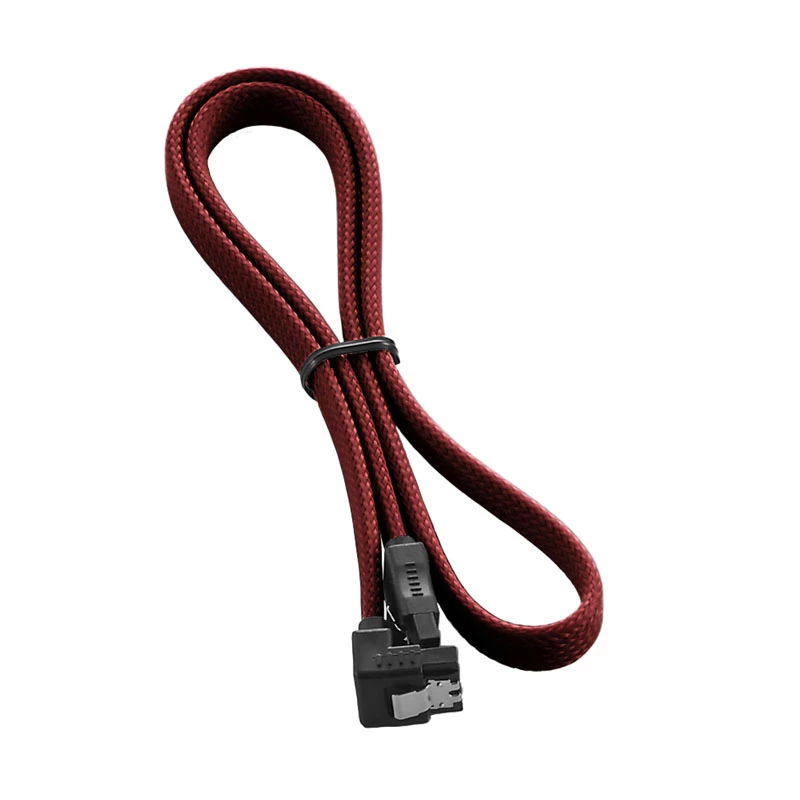 CableMod ModMesh - cable SATA - Serial ATA 150/300/600 - SATA (H) acodado a SATA (H) - 60 cm - rojo sangre (CM-CAB-RSAT-N60KBR-R)
