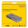 Carcasa para SSD DELOCK 42025 para 1 x M.2 (PCIe, USB4 Gen4, USB-C) gris, aluminio