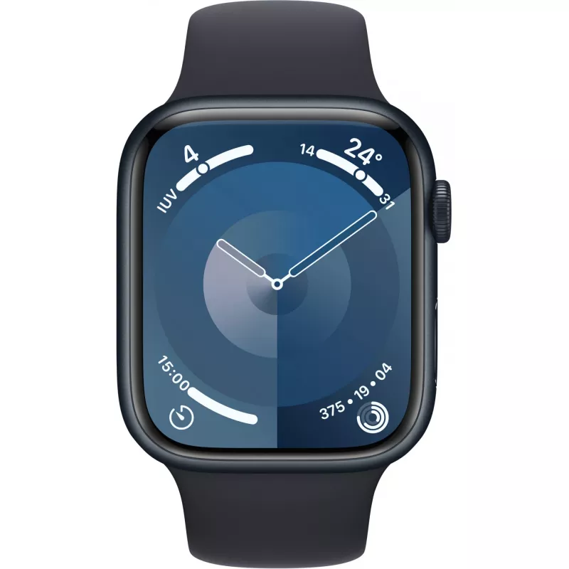 APPLE Watch Series 9 GPS + Cellular 45 mm Caja de aluminio Medianoche con correa deportiva medianoche - M/L (MRMD3QF/A)