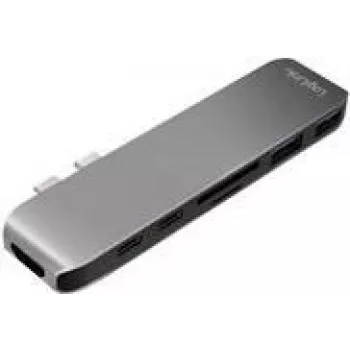 LOGILINK UA0302 LOGILINK- concentrador multifunción USB-C 7 en 1 con PD, aluminio, 100W