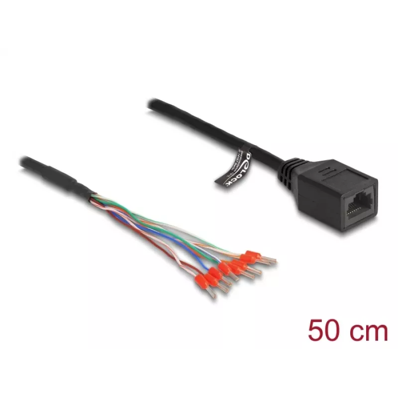 Cable de red DeLOCK 88005 RJ45 Cat.5e 0,5 m Negro