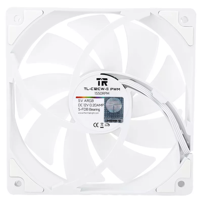 Thermalright TL-C12CW-S X3 120mm PWM ARGB ventilador de caja - Blanco